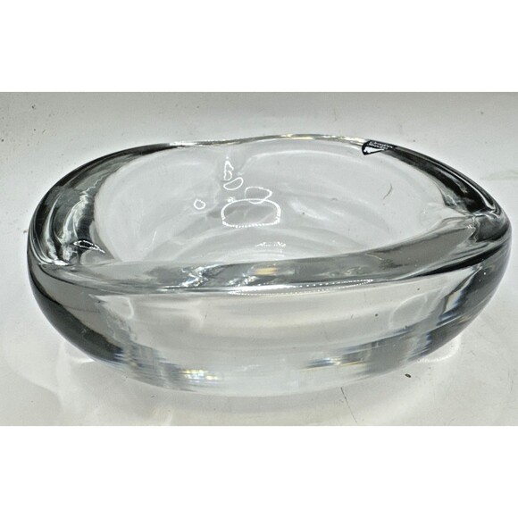 Orrefors Crystal Octagonal Clear Glass Heavy Thick Dish Bowl Ashtray Sweden VTG - Picture 2 of 8
